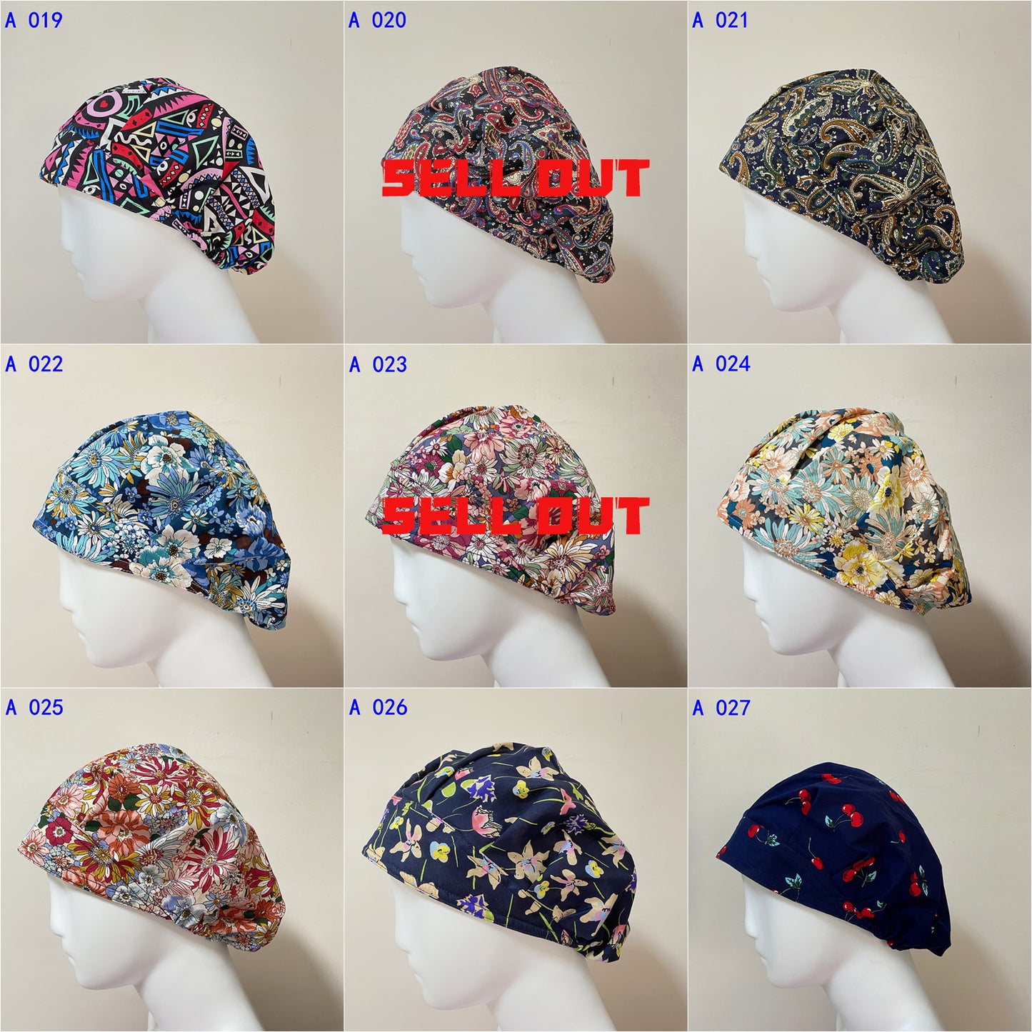 YUHON Scrub Caps In Stock (bouffant)