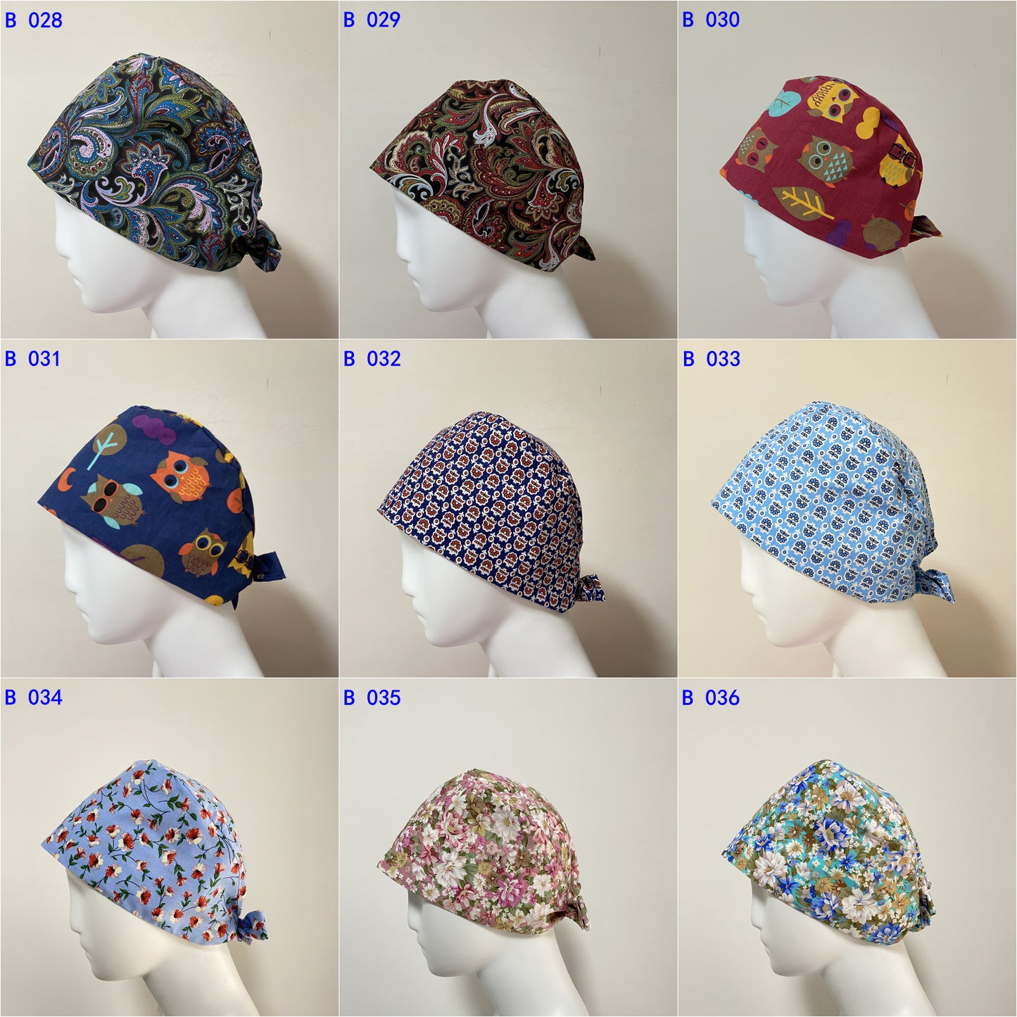 YUHON Scrub Caps In Stock (tie back)
