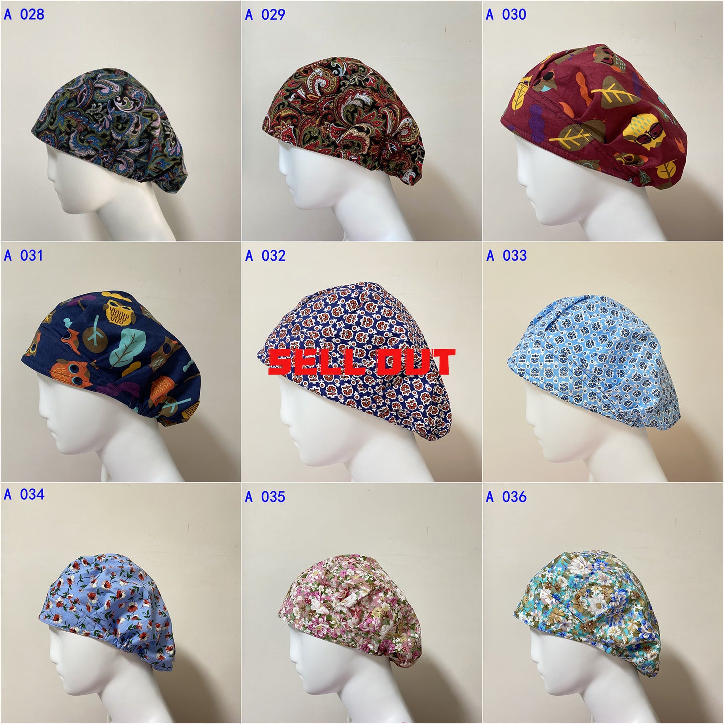 YUHON Scrub Caps In Stock (bouffant)