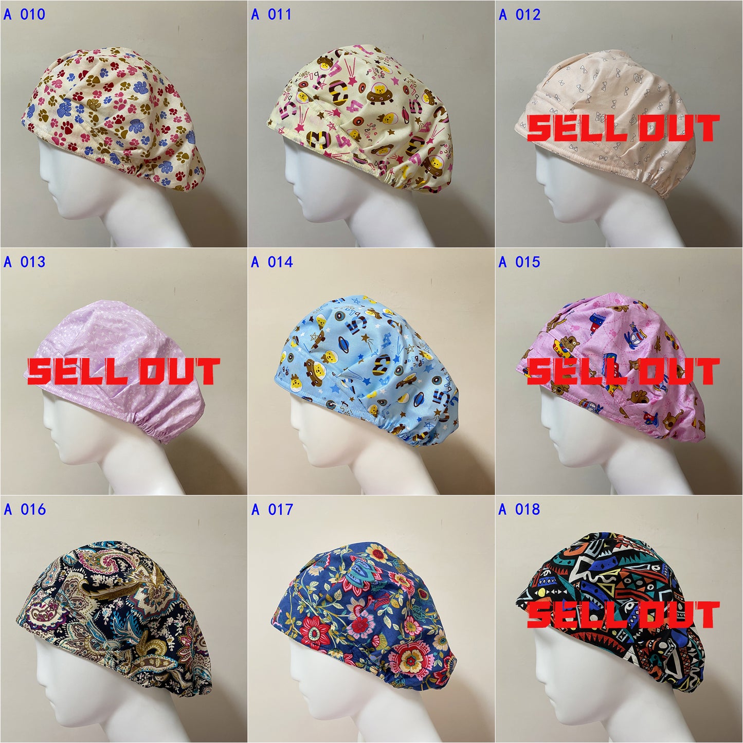 YUHON Scrub Caps In Stock (bouffant)